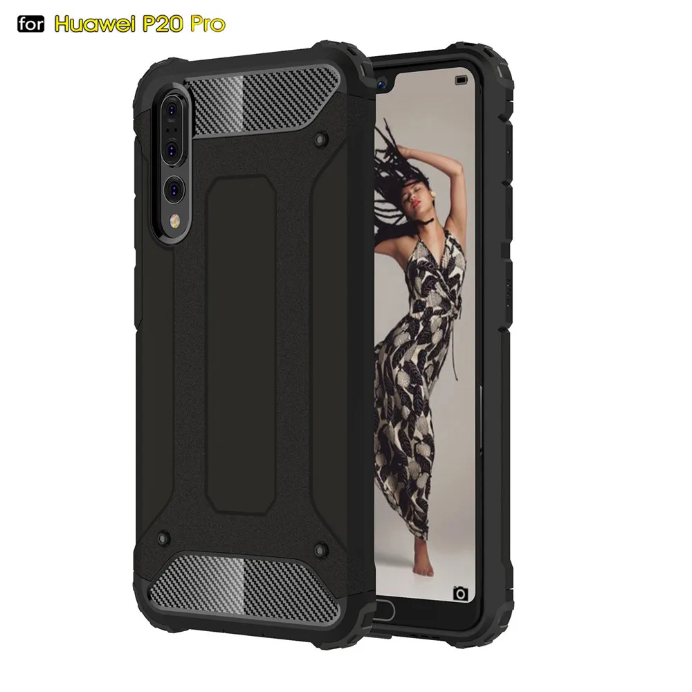 Чехол для Huawei P20 Pro Роскошный Жесткий гибридный защитный силиконовый тонкий чехол