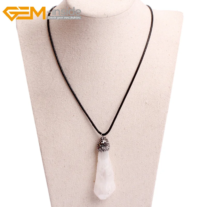 Модное винтажное ожерелье с шестигранным кристаллом в стиле панк высокого