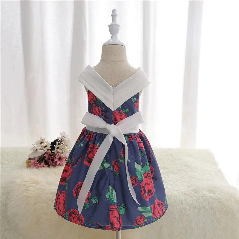 Платье для девочек Лето 2017 с цветочным рисунком без рукавов Стиль Цветочный