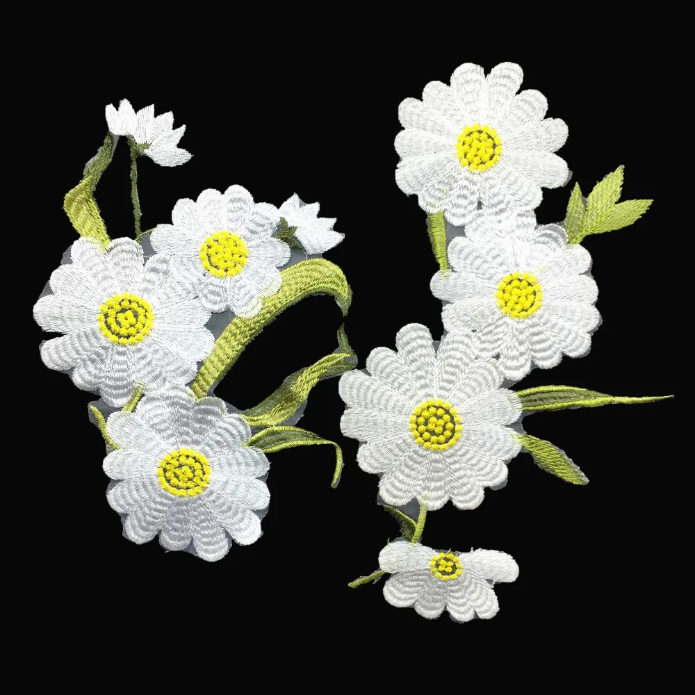 1Pcs Daisy Flower Embroidered Patches Applique for Clothes DIY Sewing Accessories | Дом и сад