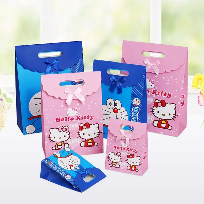

20 Pcs/lot New Cute Cartoon Creative Gift Bag Multi-function Paper Bags Children's Day Kids Birthday Party Gift Bag