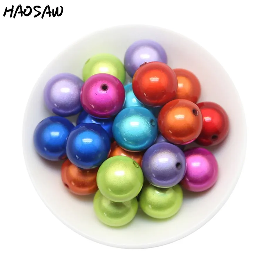 

Hot Sell Fashion Bead Handmade DIY Jewelry 100pcs/lot 20mm Mix Colors Chunky Pearl Bead ABS Beads Miracle Beads For Necklace
