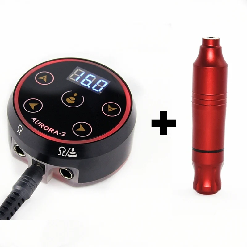 Red Kits Профессиональный комплект татуировки Hybird ротационная машинка для татуировки ручка и Аврора II lcd силовые комплекты для татуировки поставка для татуировщика - Цвет: Red Kits