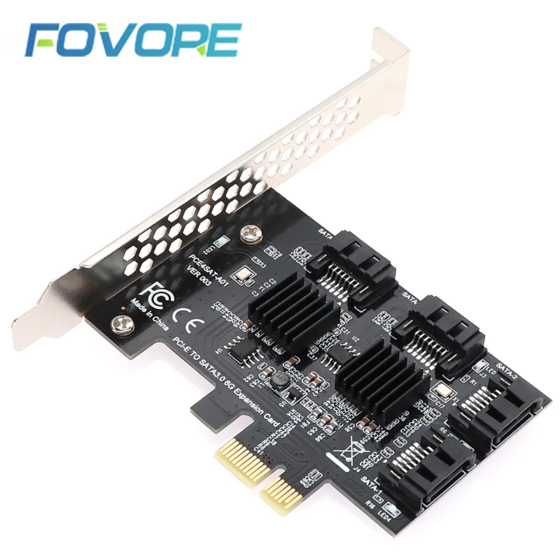 4 порта SATA 3,0 Для PCIe Плата расширения PCI express PCI e SATA адаптер PCI-e SATA 3 конвертер с теплоотвода для ПК IPFS