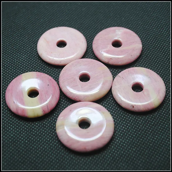 5pcs Nature Gem Stone Donut Shapes Rose Quart Cherry Quartz Unakite Jaspe Lapis Flourite Crystal Beads Rock Tige Eye 30mm | Украшения и