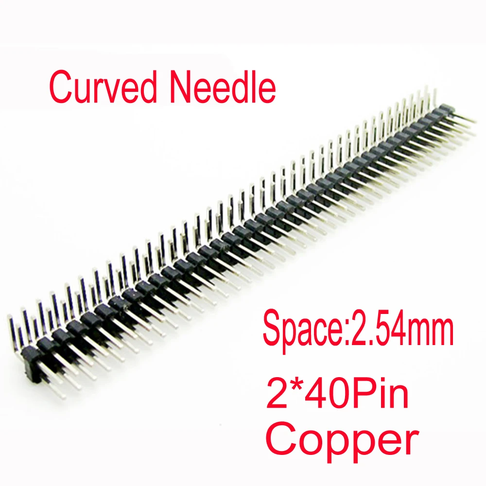 20pcs 2*40 pins Double Row 2.54mm Spacing 2*40P Pin Header Flexible flat Straight Curved Needle Male Connector | Компьютеры и офис