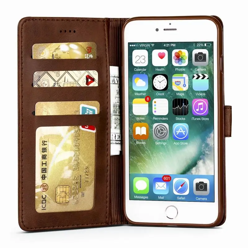 Роскошный Ретро Чехол-кошелек с откидной крышкой для iphone 6 6s 7 8 Plus X XS чехол MAX XR