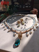 hai wu pearl beads soft necklace ancient chinese yingluo forehead accessory hanfu cheongsam chi pao clothing accessory