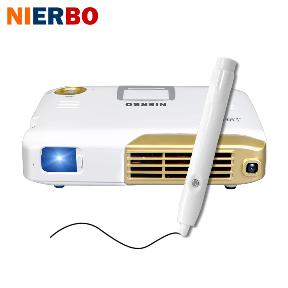 NIERBO 4 K интерактивный портативный проектор Полный 3D школьный Android Wifi для офиса