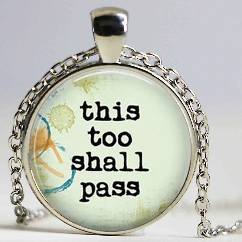 Unique necklace This too shall pass Necklace Inspirational Quote Pendant Jewelry | Украшения и аксессуары