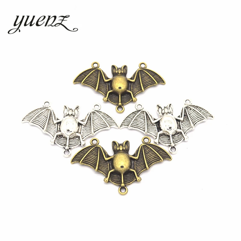 

YuenZ 4pcs 2 colour Antique Silver color animal bat Charm fit for Bracelets Necklace DIY Metal Jewelry Making 48*30mm D509