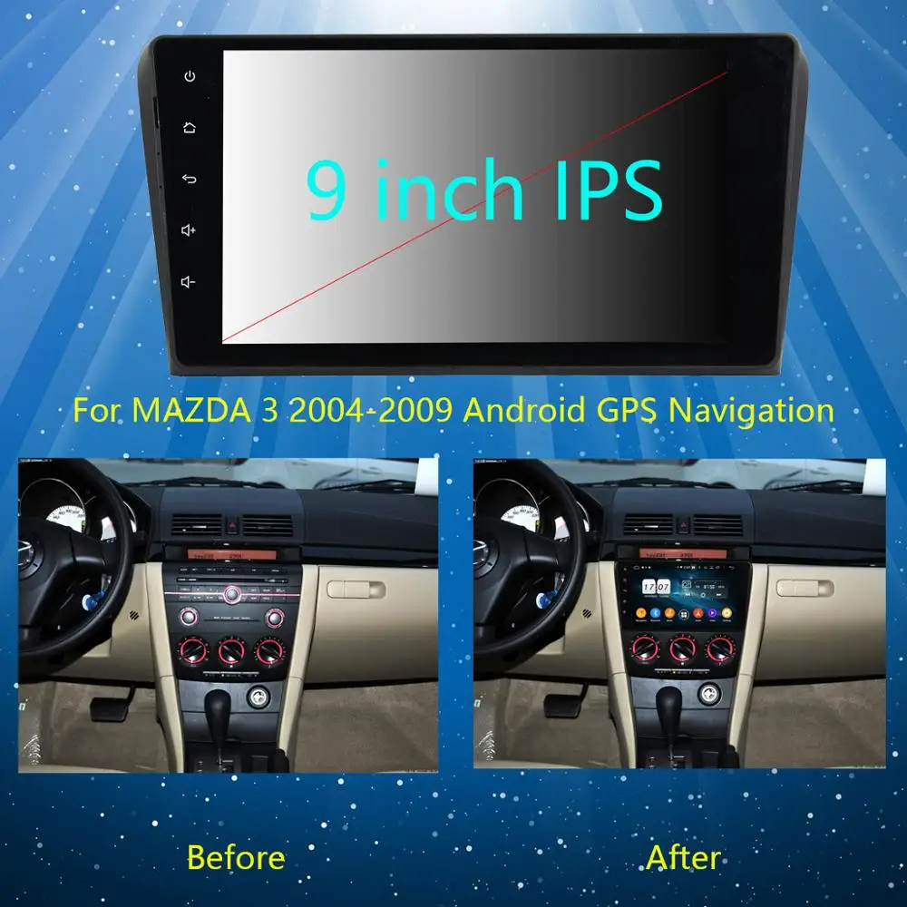 Автомагнитола с GPS-навигацией Android 9 0 экран дюймов IPS Восьмиядерный процессор ОЗУ 4