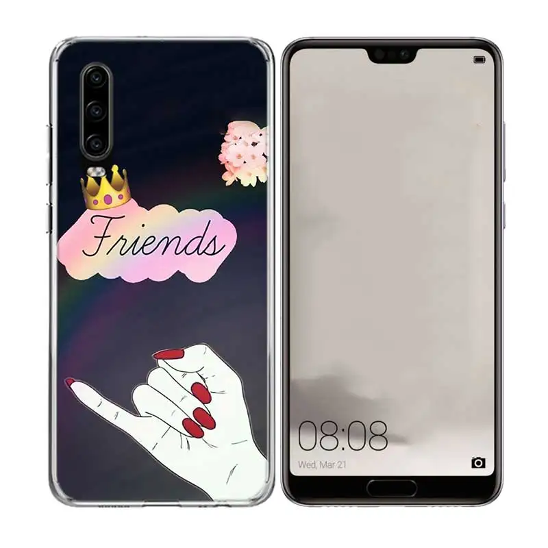 Роскошный чехол для телефона Best Friends BFF Huawei P30 P20 P10 lite Plus Mate 20X20 10 Pro P Smart 2019 + 2018 Nova 4 |