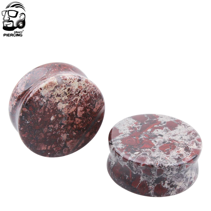Двойное седло из кровяного камня пробки для ушей тоннель украшения тела 6-25 мм 1