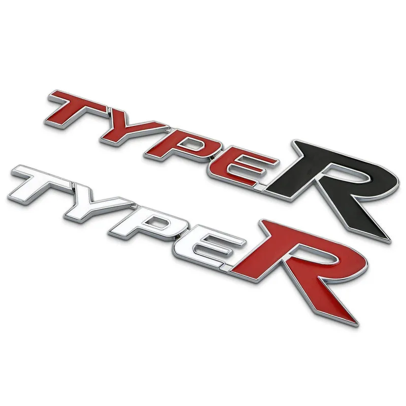 Хромированный металлический цинк эпоксидный TYPER автомобильный Стайлинг арматура багажник логотип Тип R эмблема наклейка для Honda Civic Accord Fit черный и красный