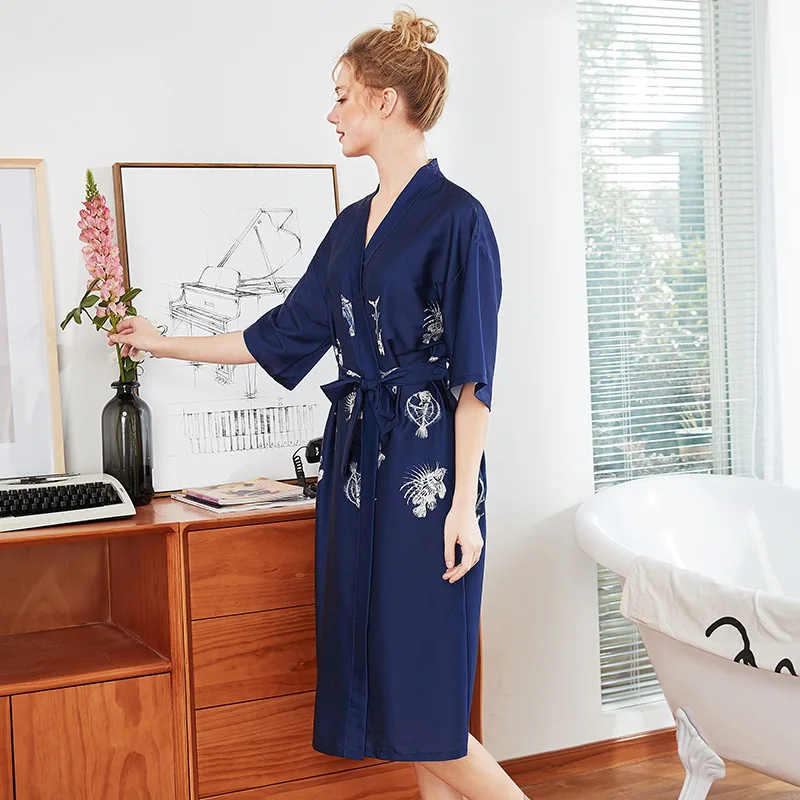 Новый Шелковый халат кимоно длинный женский шелковый подружки невесты