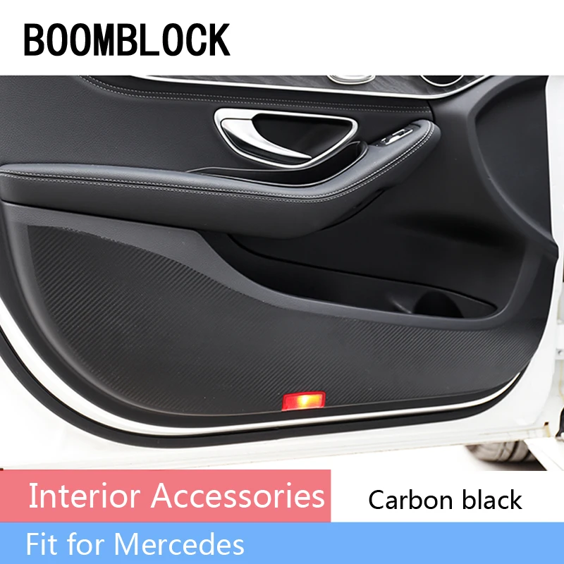 

4x Auto Car Door Anti Kick Pad Mat 3D Stickers For Mercedes W205 W213 Benz A C E CLA GLA GLE GLC Class Dust Proof Accessories