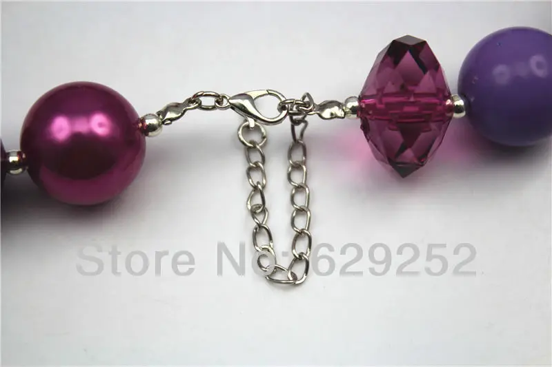 Новогодние подарки 10 шт. пурпурные цветы фиолетовые бусины крупные ожерелья для