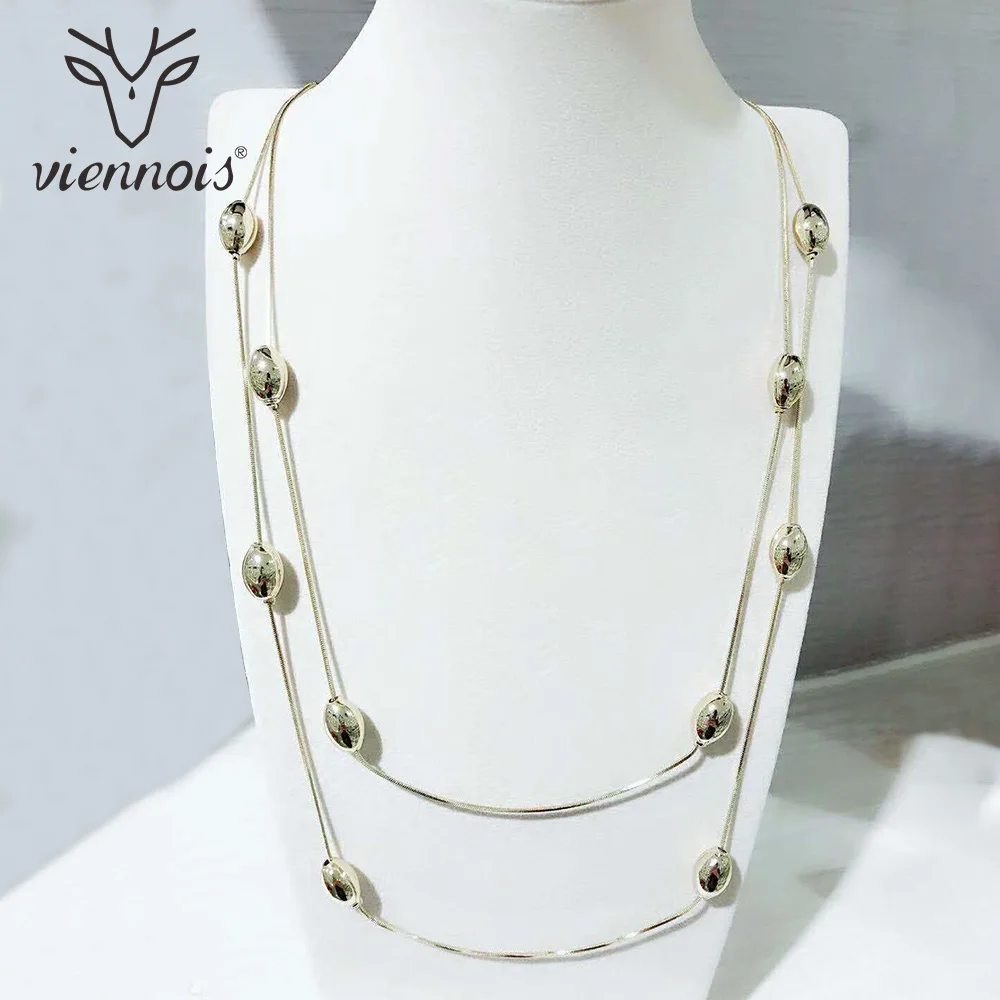 Viennois новинка Геометрическая цепочка на свитер розовое золото/золото длинное
