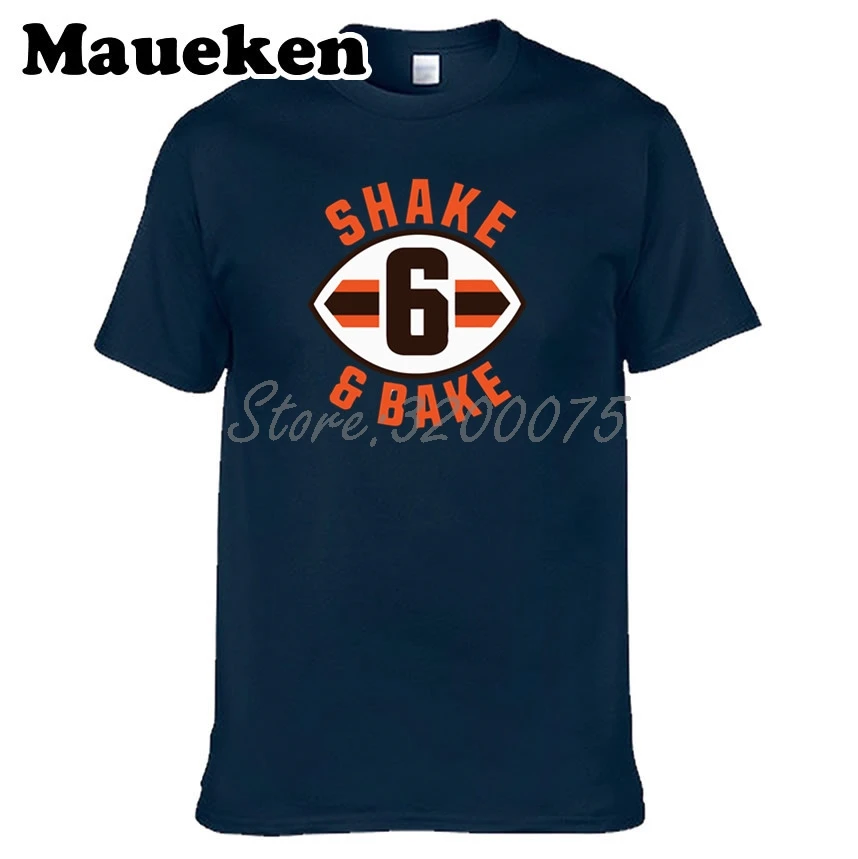 Мужская футболка с круглым вырезом Baker Mayfield 6 Cleveland для фанатов W18042909|Мужские