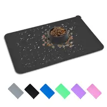 Твердые Цвет силиконовая ПЭТ Еда Pad Водонепроницаемый коврик для питомцев, для собак, миска для домашних животных, кошек питьевой Коврик Для Кормления Собаки с защитой от столовых легкая стирка