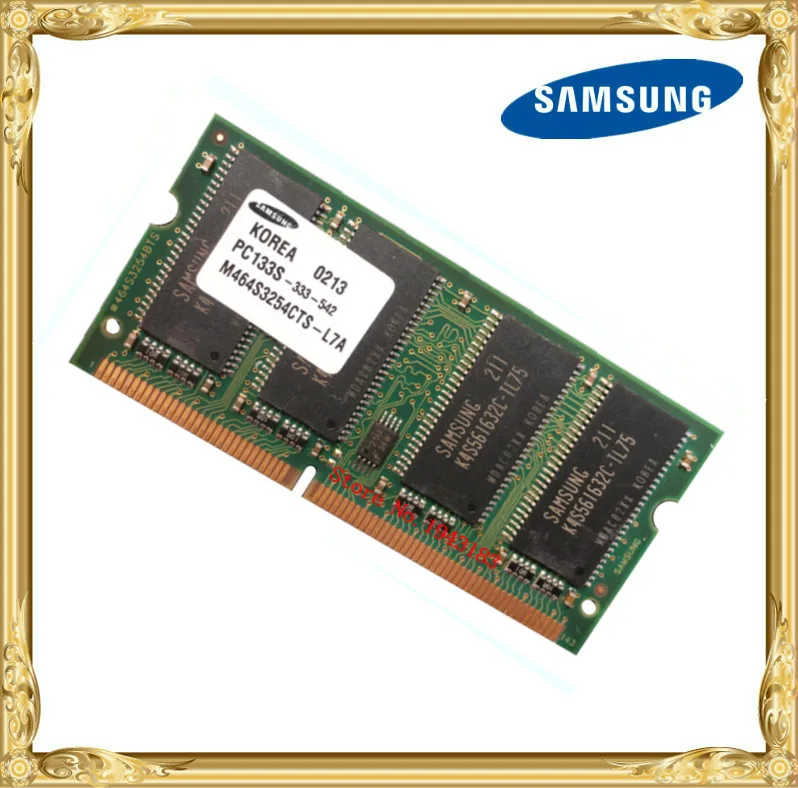 Samsung SDRAM 256 Мб PC133 память для ноутбука SD 133 МГц ноутбук 144pin принтер промышленное