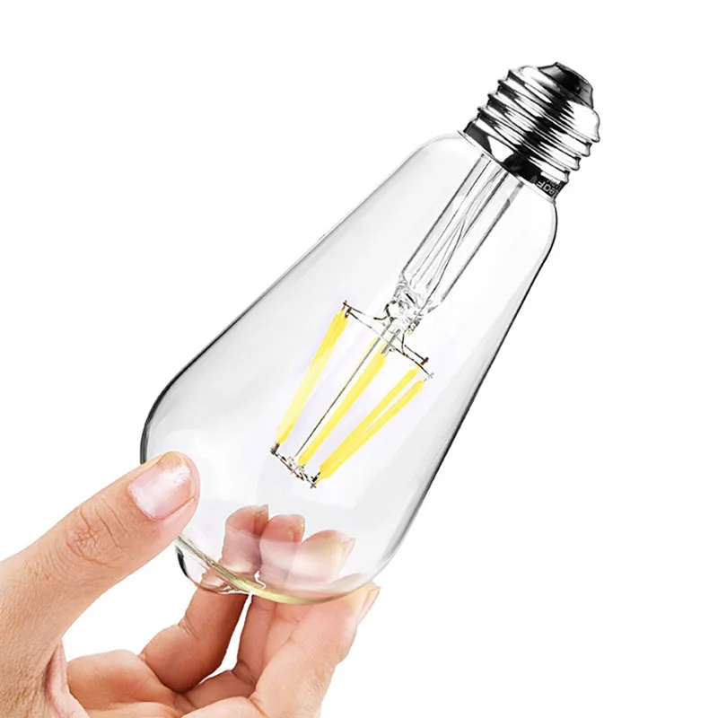 Edison Шестигранная лампы E27 E14 имитация вольфрамовой проволоки прозрачный