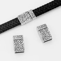 3pcs carved designs flat strong magnetic clasp for 102mm flat leather cord bracelet making jewelry findings