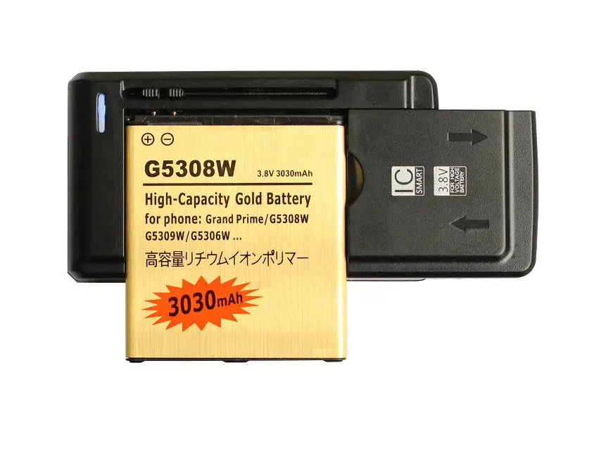 1x3030 mAh Золотой аккумулятор + зарядное устройство для Samsung Galaxy Grand Prime G530F G531F G530H G5308W