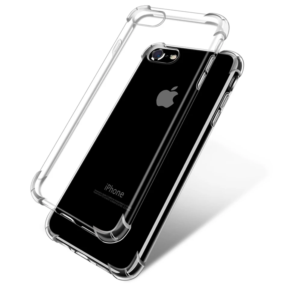 200 шт./лот для iphone 7 7Plus 6S 5 5S кристально прозрачный силиконовый мягкий ТПУ чехол с