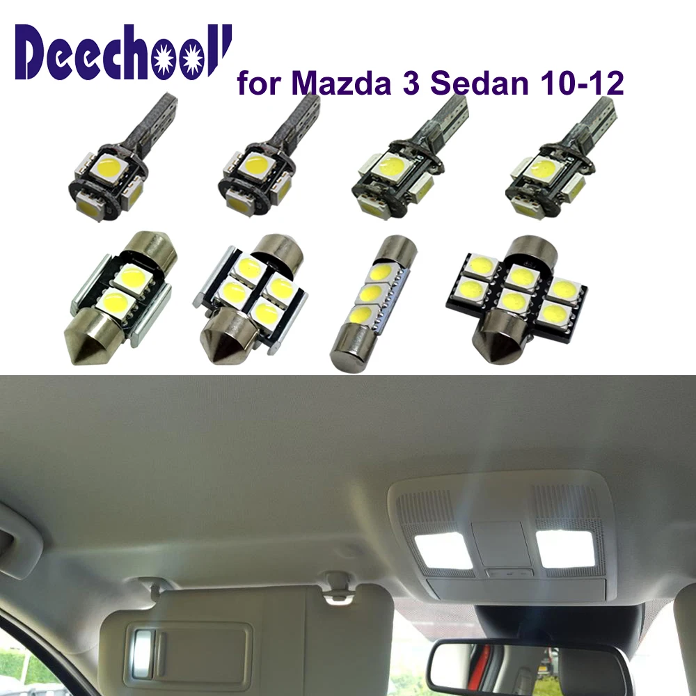 Автомобисветильник светодиодные лампы deechooll 12 шт. для Mazda 3 Sedan 2010 2012 белые