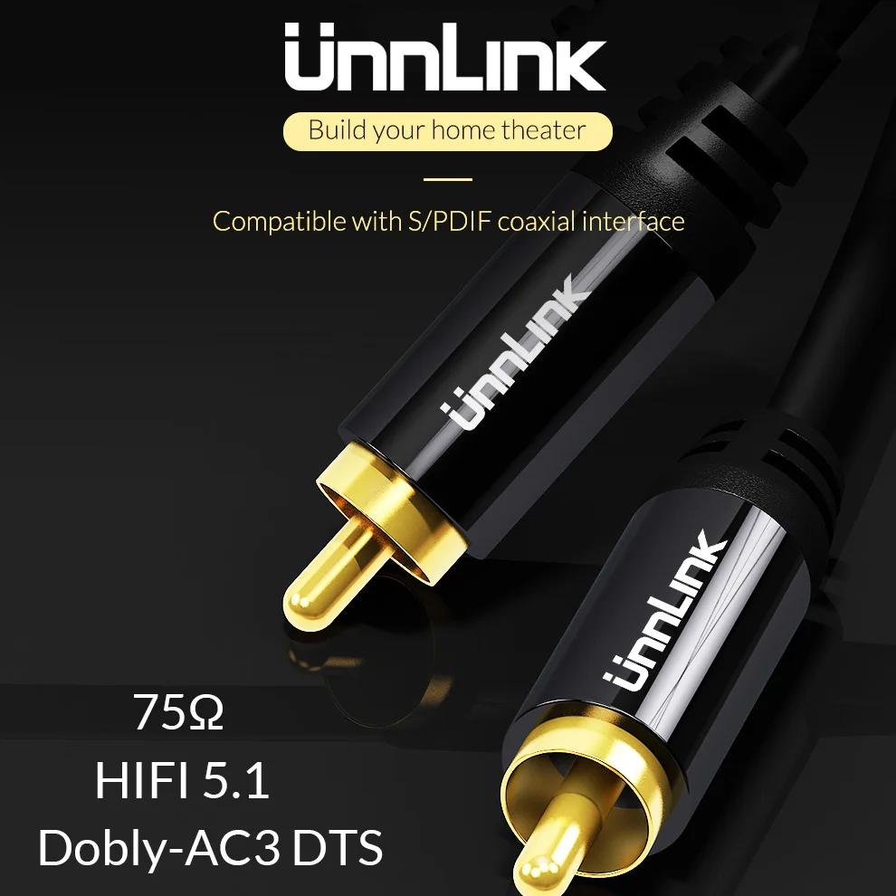 Коаксиальный кабель Unnlink HiFi 5 1 RCA SPDIF 3 м м|Кабели VGA| |