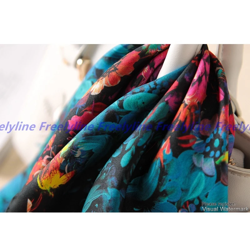 Шарф из 100% шелка с цветочным принтом шейный платок бандана маленький квадратный