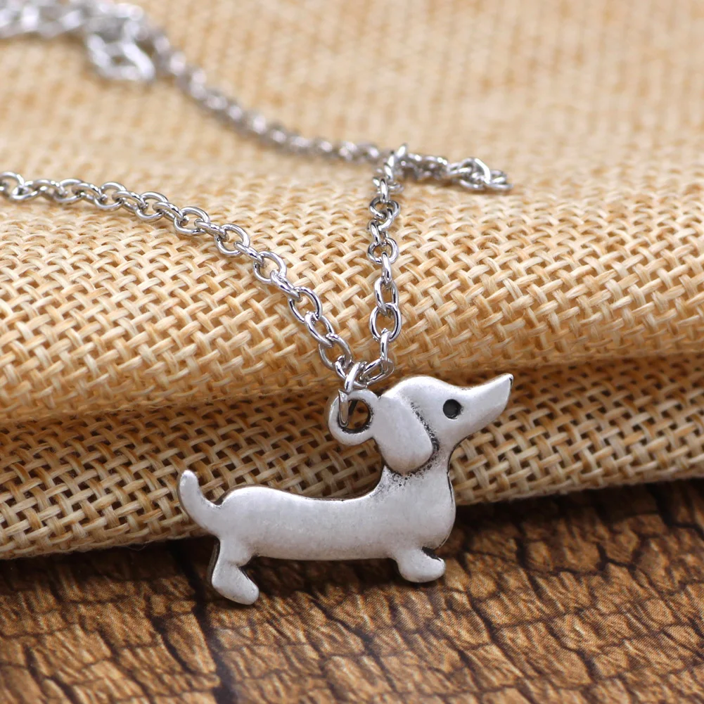 Новая Винтажная крошечная подвеска в виде таксы цепочки стиля бохо-шик Колбаса