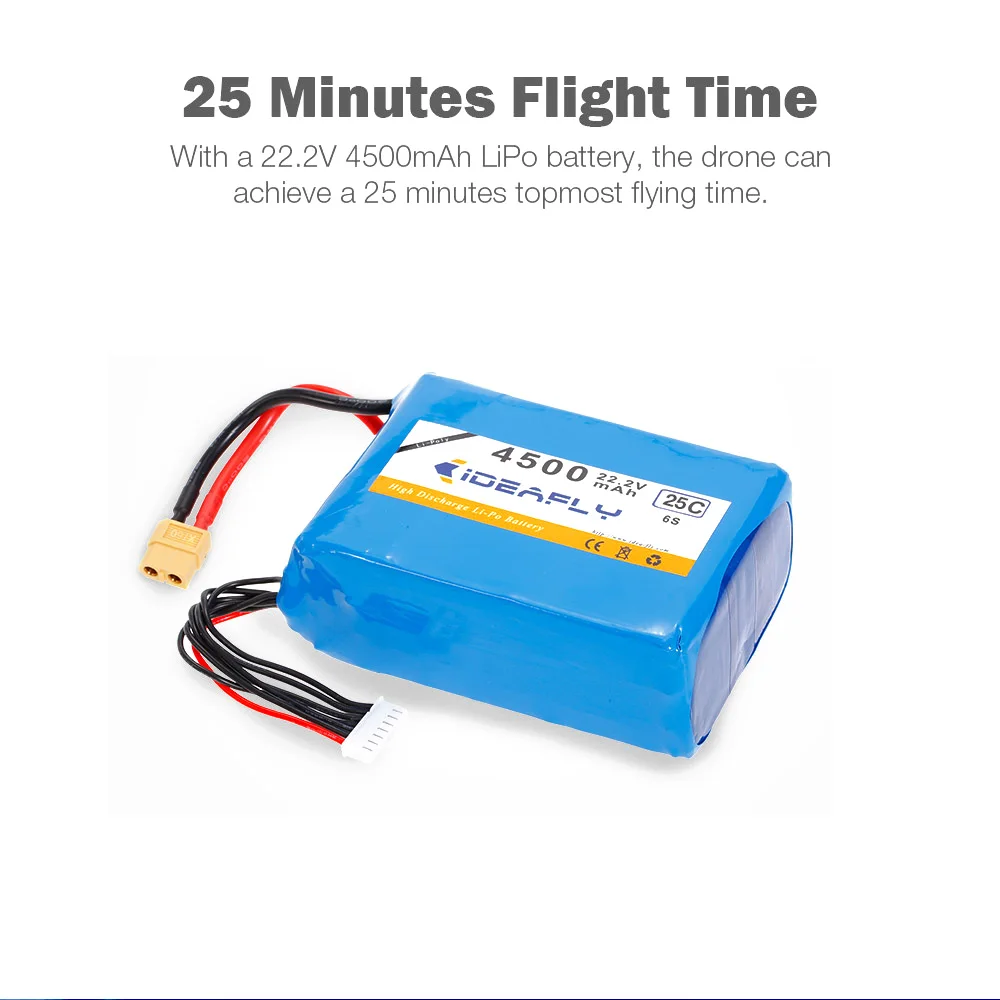 22 2 V 4500 mAh 6 S 25C Li po аккумулятор для IDEAFLY Poseidon 480 рыболовный Дрон FPV Квадрокоптер