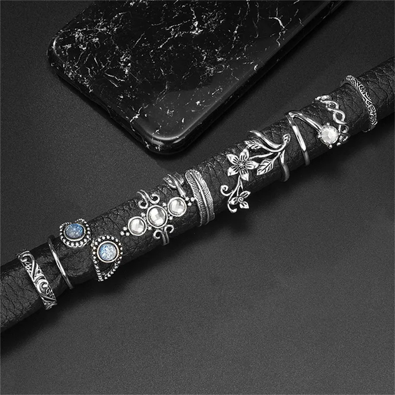 Винтажный набор колец с розами для женщин и девочек в богемном стиле античный