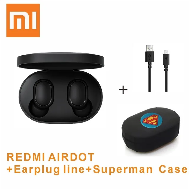 CN add Case Line Глобальная версия Xiao mi Red mi Airdots TWS Bluetooth наушники стерео бас BT 5,0 Eeadphones Handsfree наушники AI управление mi IPX4 - Цвет: CN add Case Line