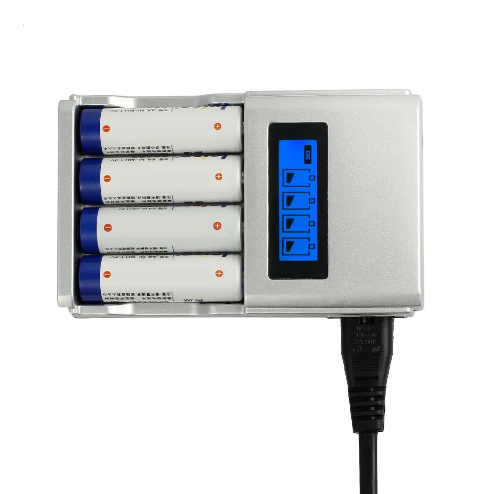 ЖК зарядное устройство PROSTER Varta для 4 аккумуляторов AA / AAA (включая батарейки с 2100