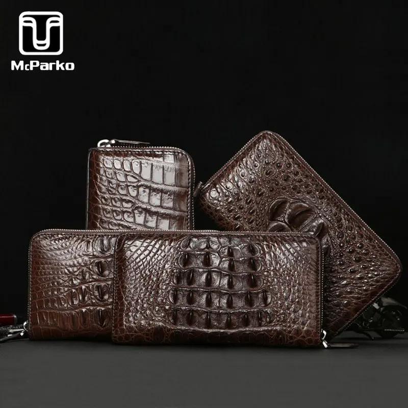 McParko Crocodile Wallet Clutch Wallet Genuine leather Men Luxury alligator Purse Long Zipper Clutches Bag For Male Card holder WALLET