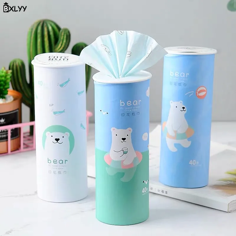 BXLYY Creative Bear Print Disposable Paper Towel Car 40 Pumping Portable Party Decoration Baby Shower Wedding Decoration.7 |