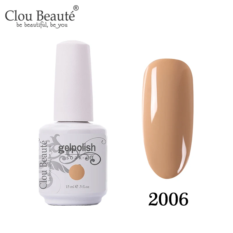 2006 Clou Beaute, розовый, телесный цвет, чистый Гель-лак, цветной Гибридный Гель-лак, набор для маникюра, полуперманентный Гель-лак Vernis - Цвет: 2006