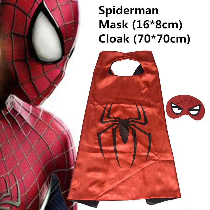Spider cloak Красный костюм супергероя Зорро «Человек-паук», «Бэтмен», «Зорро», «супергерой» для мальчиков, костюм суперчерного Человека-паука на Хэллоуин для детей, карнавальный костюм на Рождество - Color: Spider cloak