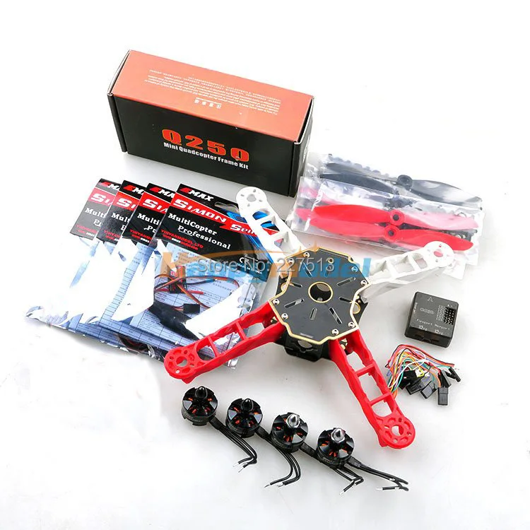 Квадрокоптер 250 hmf totem Q250 Mini FPV комплект с рамкой центральной печатной платой + моторы Simonk ESCs пропеллеры
