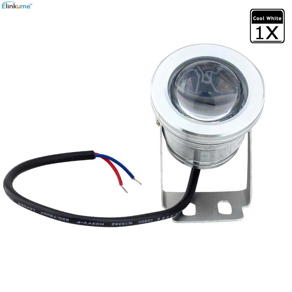 Elinkume Светодиодный прожектор 10 Вт rgb AC/DC12V IP67 водонепроницаемый для аквариума