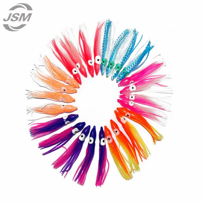 JSM 100 шт. 7 5 см мягкие пластиковые приманки-Осьминог для джиг разноцветные