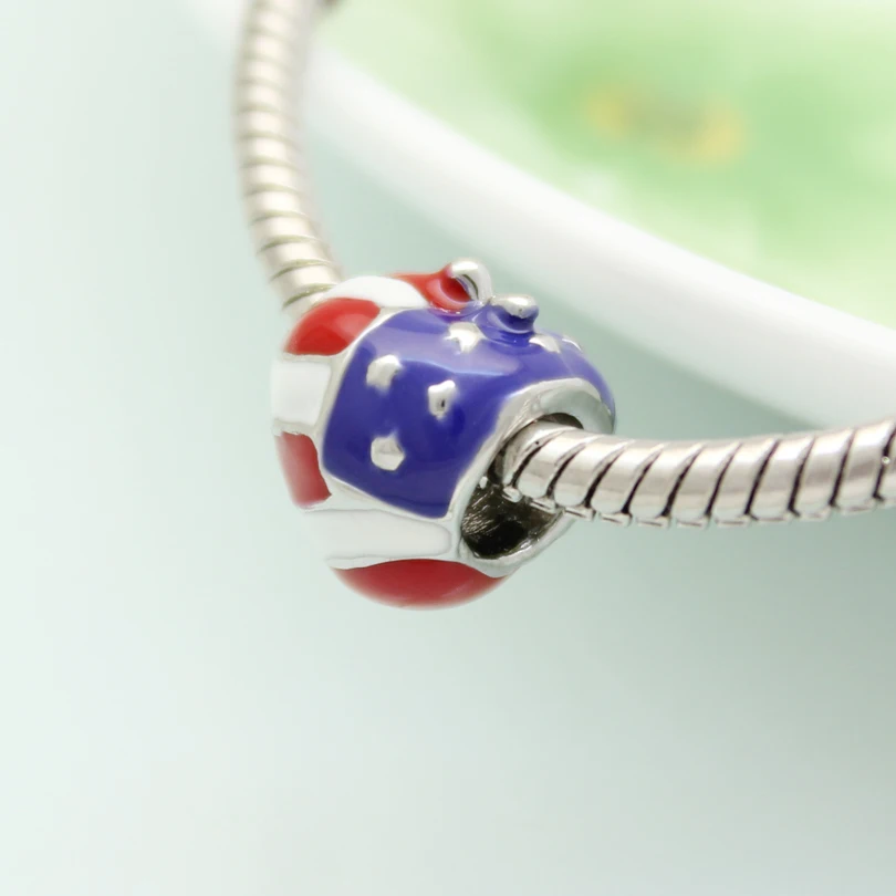 slide charm Free shipping America Usa Flag Heart Love Charms For Bracelets fit Pandora bracelet | Украшения и аксессуары