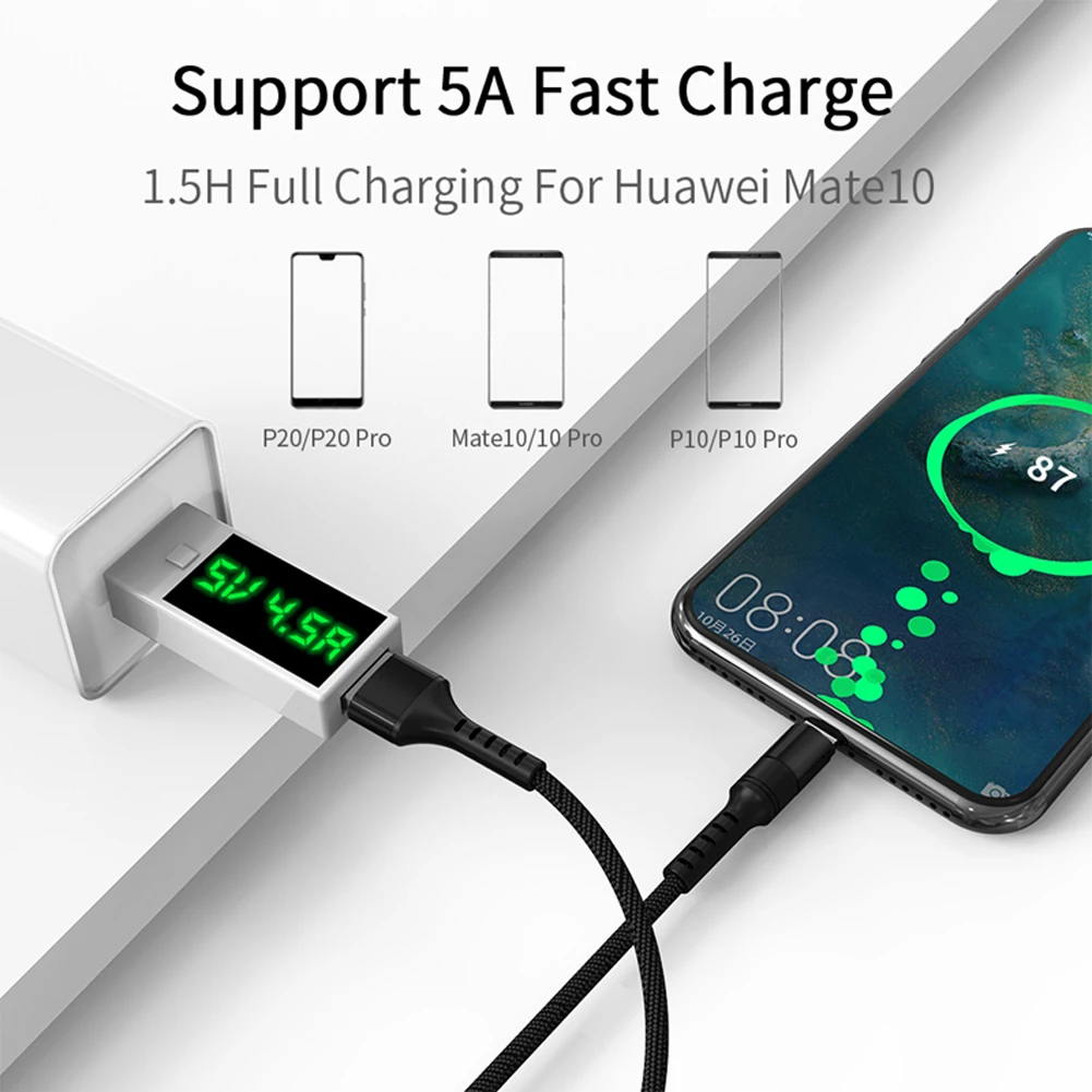 Mayround 5А кабель супер быстрая зарядка для huawei P30 Pro Кабель USB 3,1 type-C зарядное устройство для samsung S10 Xiaomi mi X 2