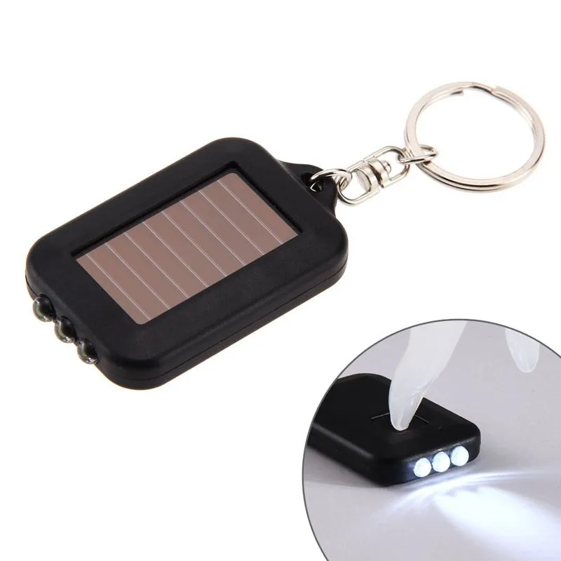 Солнечная энергия 3 светодиодный светильник Электрический Ключ фонарик на