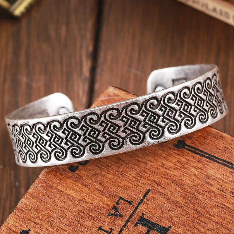 Браслет с рунами V древняя бронза и древнее серебро падение доставка 1