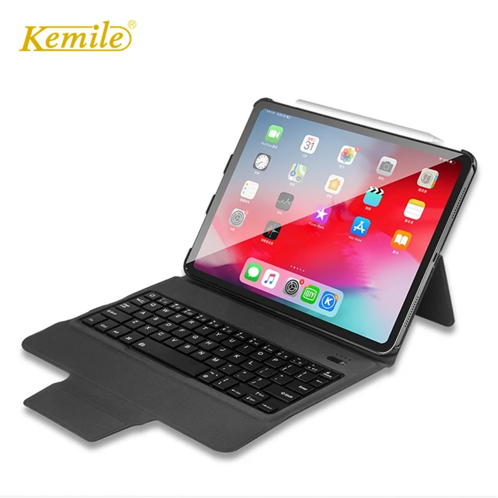 Чехол Kemile для iPad Pro 11 с беспроводной bluetooth клавиатурой ультра тонкий чехол
